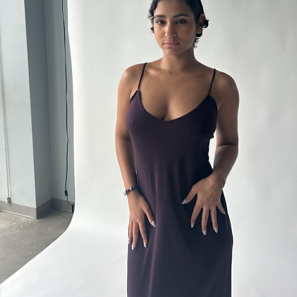 Prune Slip Dress  - Picture 3 of 6